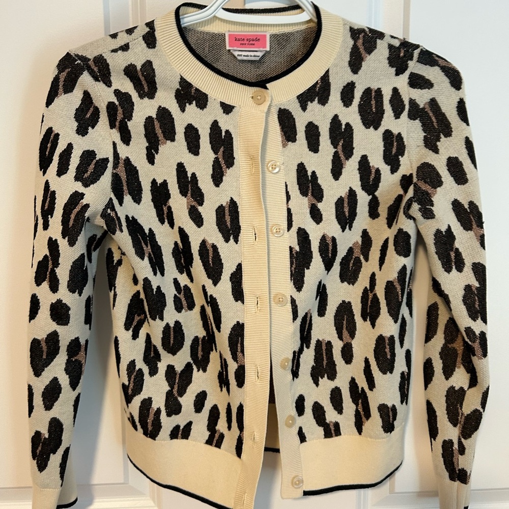 Kate spade cardigan in leopard print